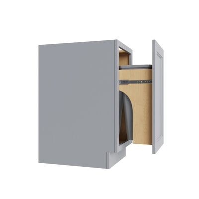 Metro Slate trash can base cabinet with two 35-quart cans, 18" W x 34.5" H x 24" D, ViaWood Cabinets item TRB-2