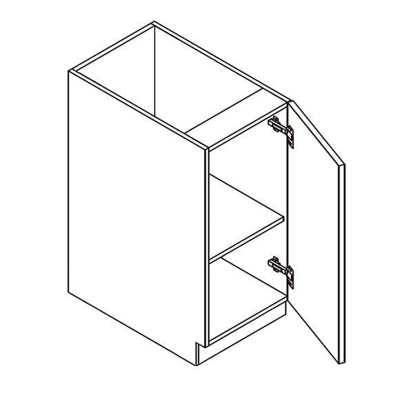 Unfinished Euro White Oak Single Door Base Cabinet - 12 W x 34.5 H x 24 D Right (Item UWO-BASE-SINGLEDOORBASECABINET-12WX345HX24DRIGHT), 12" W x 34.5" H x 24" D, ViaWood Cabinets
