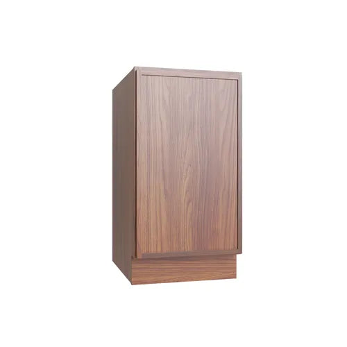Studio Walnut single door full height base cabinet, 18" W x 34.5" H x 24" D, ViaWood Cabinets item B18-FH