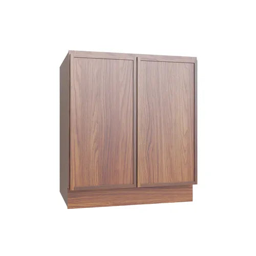 Studio Walnut double door full height base cabinet, 33" W x 34.5" H x 24" D, ViaWood Cabinets item B33-FH
