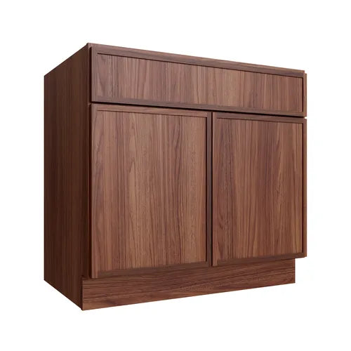 Studio Walnut double door standard base cabinet, 33" W x 34.5" H x 24" D, ViaWood Cabinets item B33