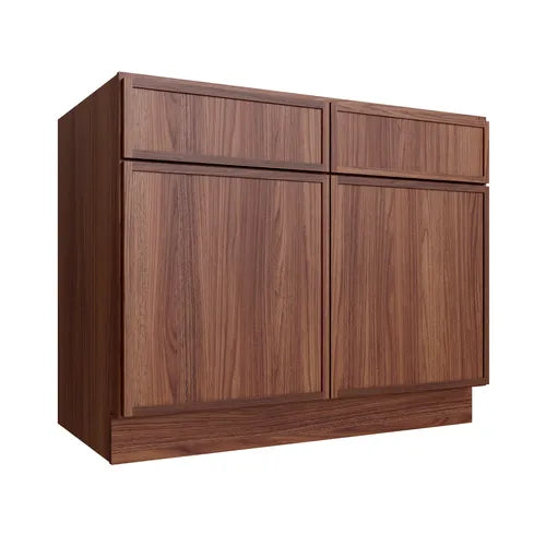 Studio Walnut double door base cabinet with center stile, 42" W x 34.5" H x 24" D, ViaWood Cabinets item B42