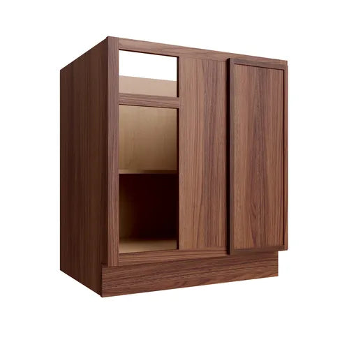 Studio Walnut blind base cabinet, 30" W x 34.5" H x 24" D, ViaWood Cabinets item BB36