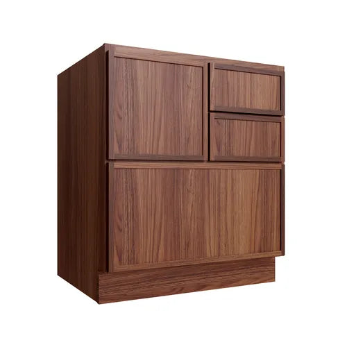 Studio Walnut cooking center base cabinet, 30" W x 34.5" H x 24" D, ViaWood Cabinets item CC30