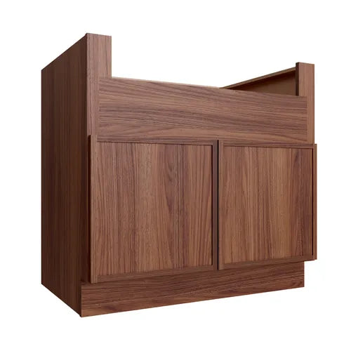 Studio Walnut farm sink base cabinet, 36" W x 34.5" H x 24" D, ViaWood Cabinets item FSB36