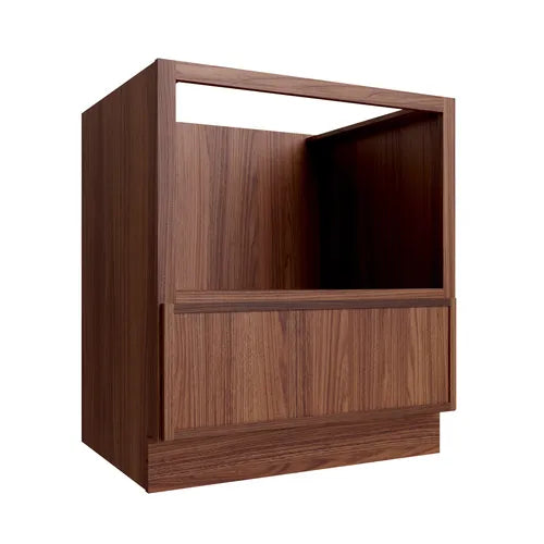 Studio Walnut microwave base cabinet, 24" W x 34.5" H x 24" D, ViaWood Cabinets item MBC24