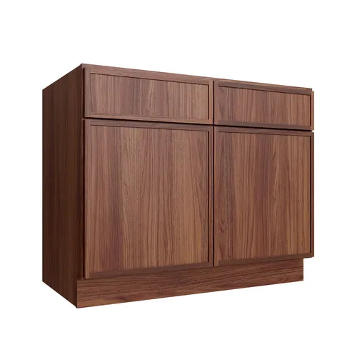 Studio Walnut sink base cabinet, 48" W x 34.5" H x 24" D, ViaWood Cabinets item SB48