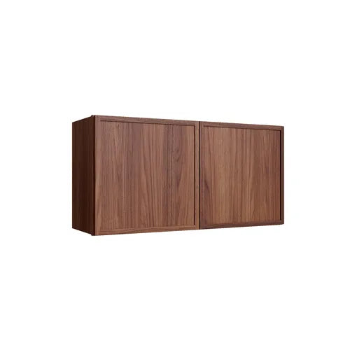 Studio Walnut double door wall cabinet, 36" W x 18" H x 12" D, ViaWood Cabinets item W3618