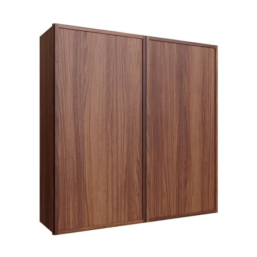 Studio Walnut double door wall cabinet, 42" W x 42" H x 12" D, ViaWood Cabinets item W4242