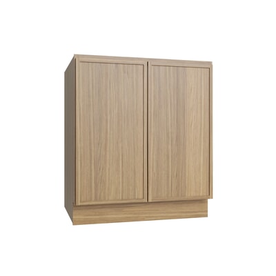 Studio Oak double door full height base cabinet, 24" W x 34.5" H x 24" D, ViaWood Cabinets item B24-2-FH
