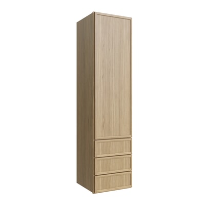 Studio Oak wall tower with three drawers, 15" W x 54" H x 15" D, ViaWood Cabinets item DWR1554