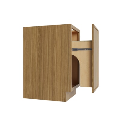 Studio Oak full height trash can base cabinet, 18" W x 34.5" H x 24" D, ViaWood Cabinets item TRB18FH