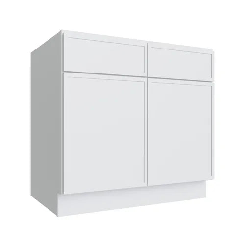 Studio White double door base cabinet with center stile, 39" W x 34.5" H x 24" D, ViaWood Cabinets item B39
