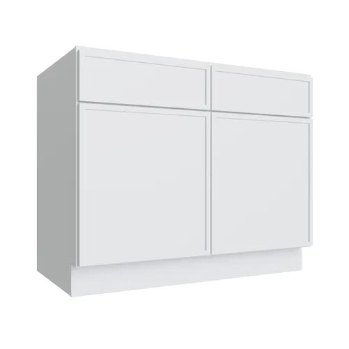 Studio White double door base cabinet with center stile, 42" W x 34.5" H x 24" D, ViaWood Cabinets item B42