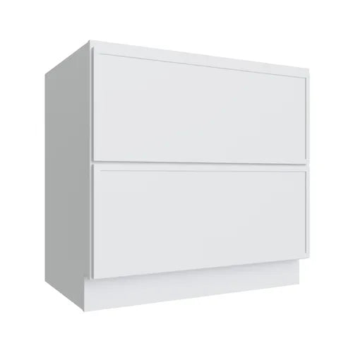 Studio White two drawer base cabinet, 30" W x 34.5" H x 24" D, ViaWood Cabinets item DB30-2