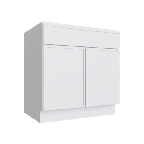 Studio White sink base cabinet, 33" W x 34.5" H x 24" D, ViaWood Cabinets item SB33