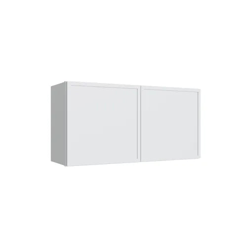 Studio White double door wall cabinet, 36" W x 18" H x 12" D, ViaWood Cabinets item W3618