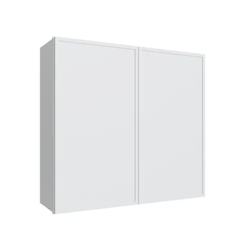 Studio White double door wall cabinet, 36" W x 36" H x 12" D, ViaWood Cabinets item W3636