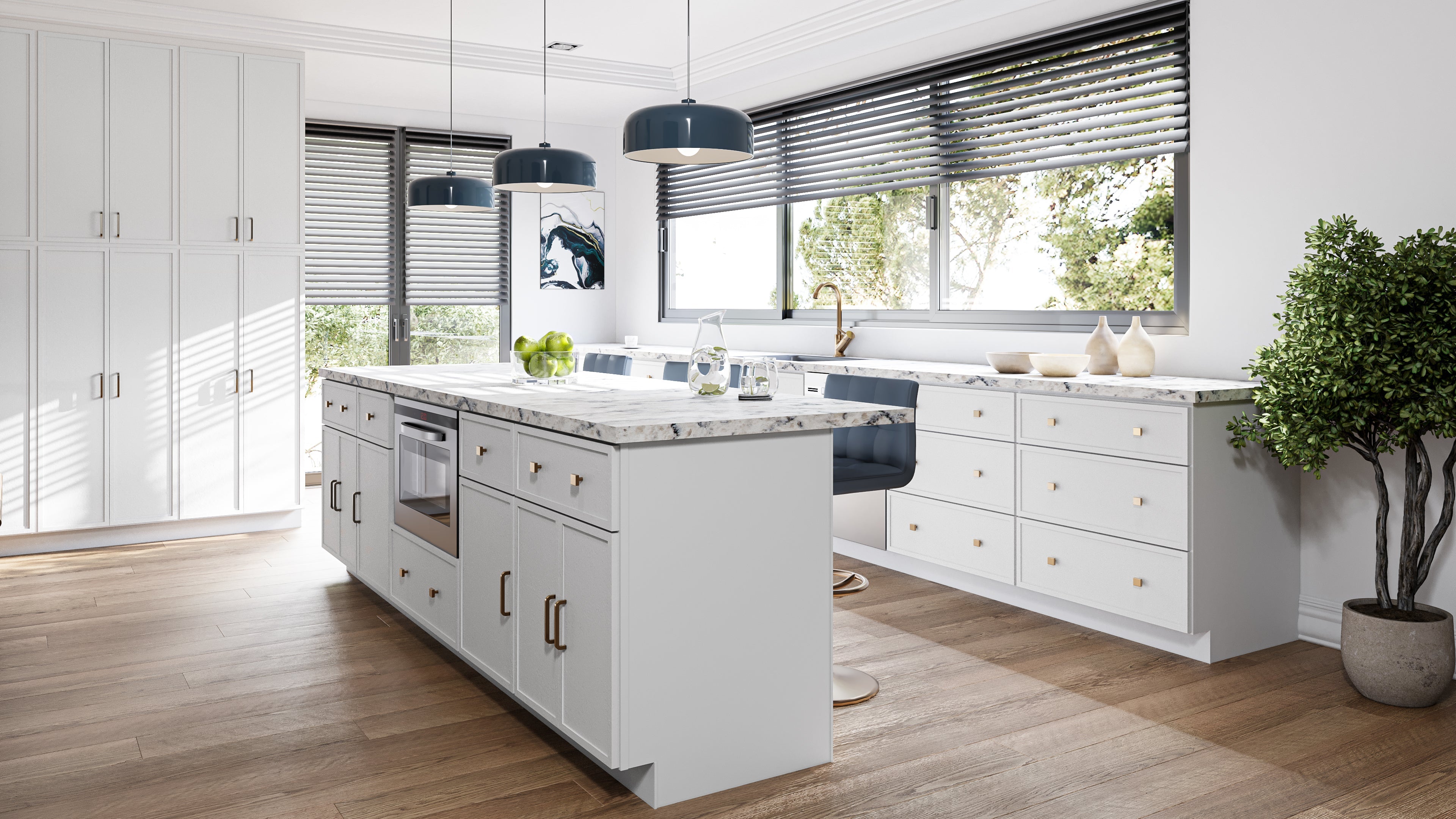 Bright white kitchen example from ViaWood Cabinets