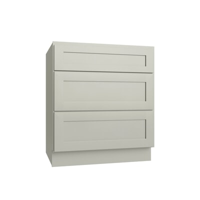 Shaker Sage three drawer base cabinet, 36" W x 34.5" H x 24" D, ViaWood Cabinets item DB36-3