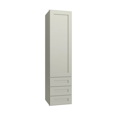 Shaker Sage wall tower with three drawers, 15" W x 54" H x 15" D, ViaWood Cabinets item DWR1554
