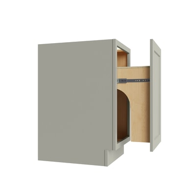Shaker Sage full height trash can base cabinet, 18" W x 34.5" H x 24" D, ViaWood Cabinets item TRB18FH