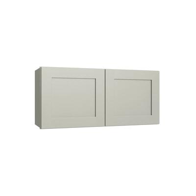 Shaker Sage double door wall cabinet, 30" W x 21" H x 12" D, ViaWood Cabinets item W3021