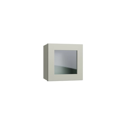 Shaker Sage wall cabinet with glass, 12" W x 15" H x 12" D, ViaWood Cabinets item WS1215