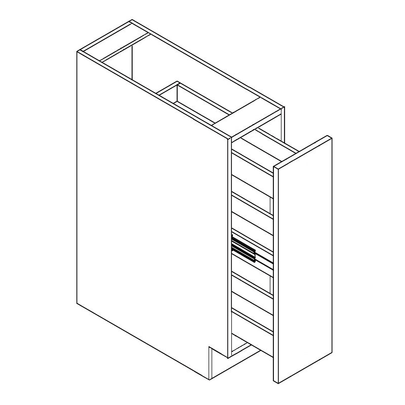 Unfinished Euro White Oak Spice Cabinet - 12W x 34.5H x 12D (Item UWO-BASE-SPICECABINET-12WX345HX12D), 12" W x 34.5" H x 12" D, ViaWood Cabinets