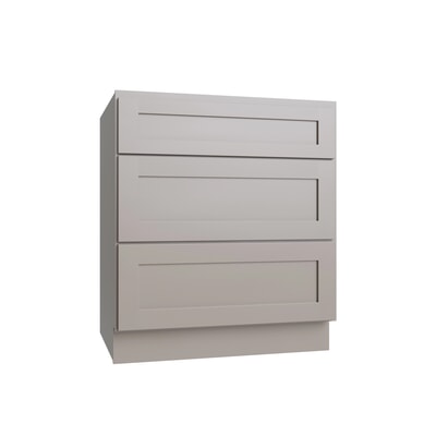 Shaker Dune three drawer base cabinet, 36" W x 34.5" H x 24" D, ViaWood Cabinets item DB36-3