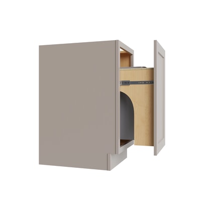 Shaker Dune trash can base cabinet with one 50-quart can, 18" W x 34.5" H x 24" D, ViaWood Cabinets item TRB-1