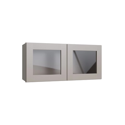 Shaker Dune wall cabinet with glass, 36" W x 15" H x 12" D, ViaWood Cabinets item WS3615-2