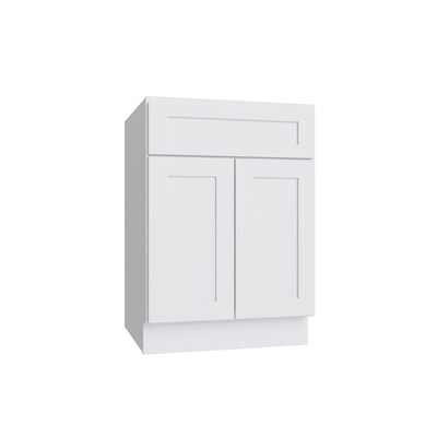 Shaker White double door standard base cabinet, 24" W x 34.5" H x 24" D, ViaWood Cabinets item B24-2