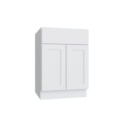 Slab White double door standard base cabinet, 24" W x 34.5" H x 24" D, ViaWood Cabinets item B24-2
