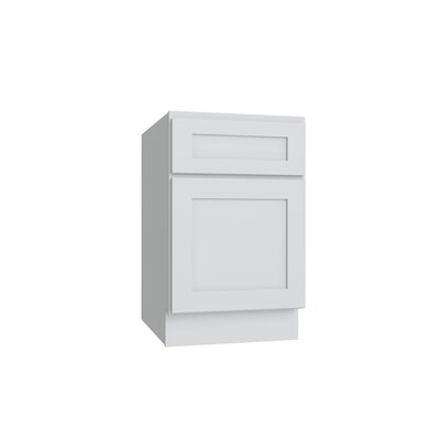 Shaker White desk drawer base cabinet, 18" W x 29.5" H x 24" D, ViaWood Cabinets item DDB18