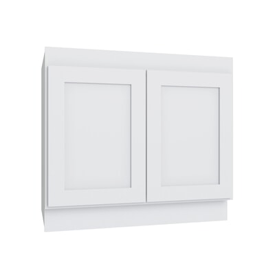Shaker White ada accessible sink base cabinet, 36" W x 32.5" H x 24" D, ViaWood Cabinets item SB36-ACC