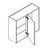 Unfinished Euro White Oak Single Door Blind Corner Wall Cabinet - W 24 x H 36 x D 12 Right Blind (Item UWO-WALL-SINGLEDOORBLINDCORNERWAL-W24XH36XD12RIGHTBLIND), W 24 x H 36 x D 12 Right Blind, ViaWood Cabinets