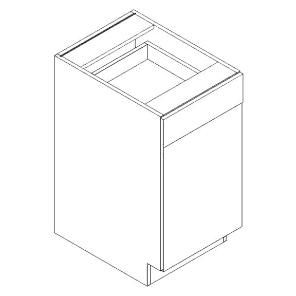 Unfinished Euro White Oak Single Door Base with Drawer Cabinet - 12 W x 34.5 H x 24 D Right (Item UWO-BASE-SINGLEDOORBASEWITHDRAWER-12WX345HX24DRIGHT), 12" W x 34.5" H x 24" D, ViaWood Cabinets