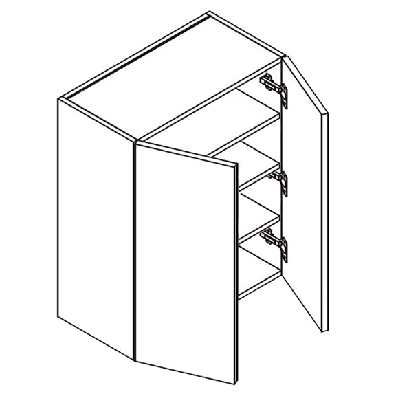 Unfinished Euro White Oak Double Door Wall Cabinet - 27W x 36H x 12D (Item UWO-WALL-DOUBLEDOORWALLCABINET-27WX36HX12D), 27" W x 36" H x 12" D, ViaWood Cabinets