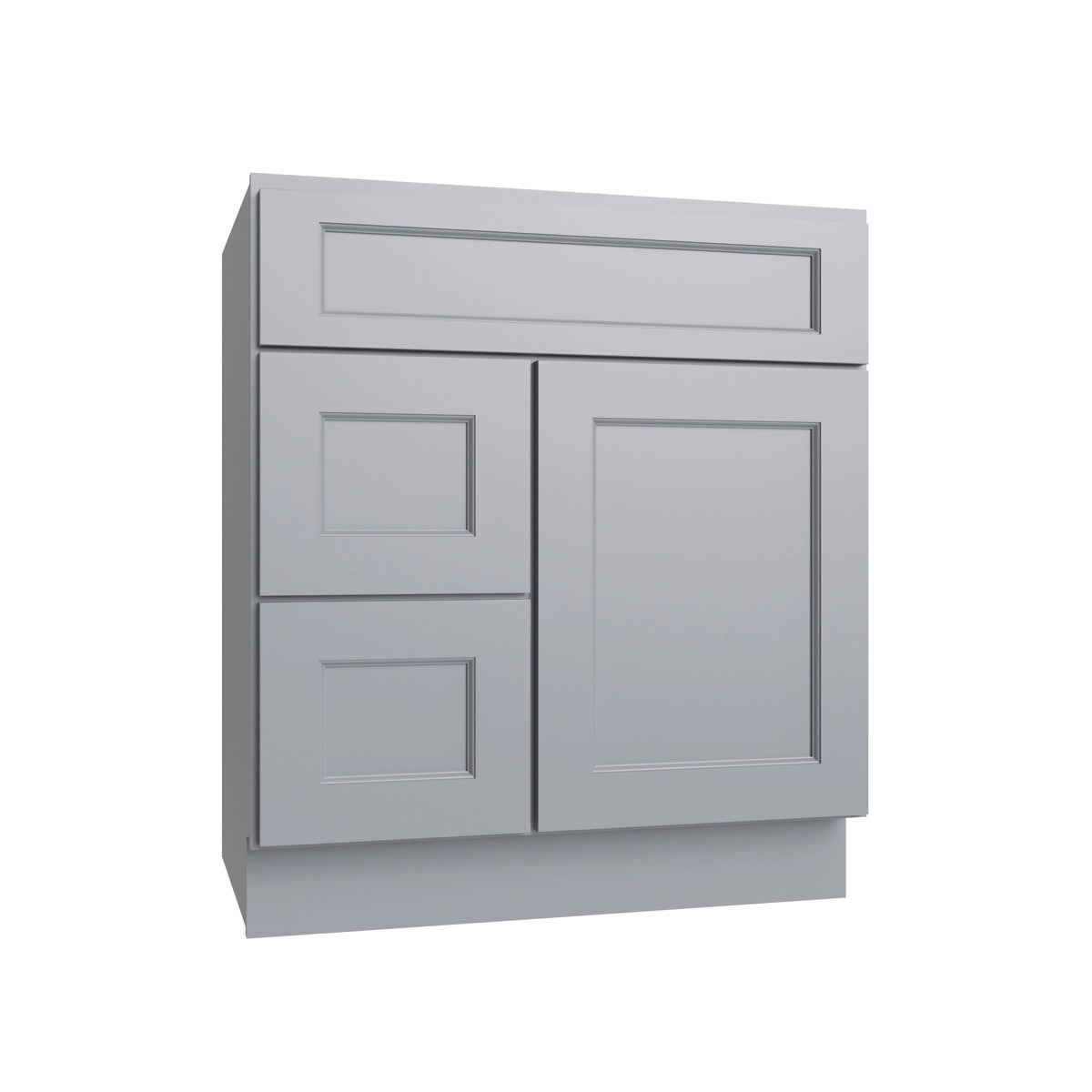 Metro Slate vanity sink base - left configuration, 30" W x 34.5" H x 21" D, ViaWood Cabinets item VSBDL30