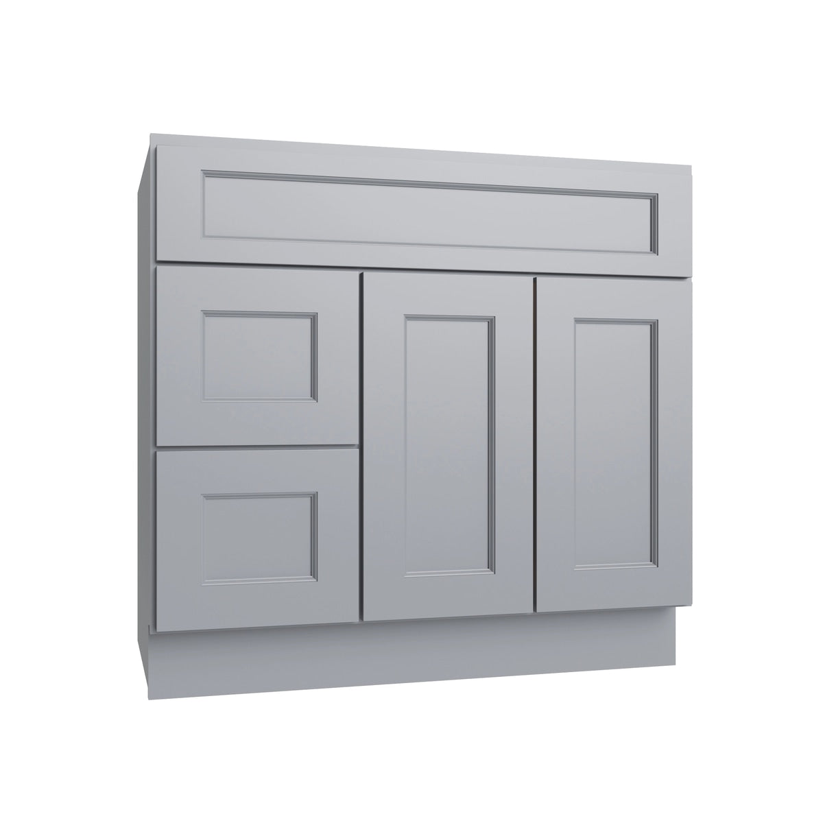 Metro Slate vanity sink base - left configuration, 36" W x 34.5" H x 21" D, ViaWood Cabinets item VSBDL36