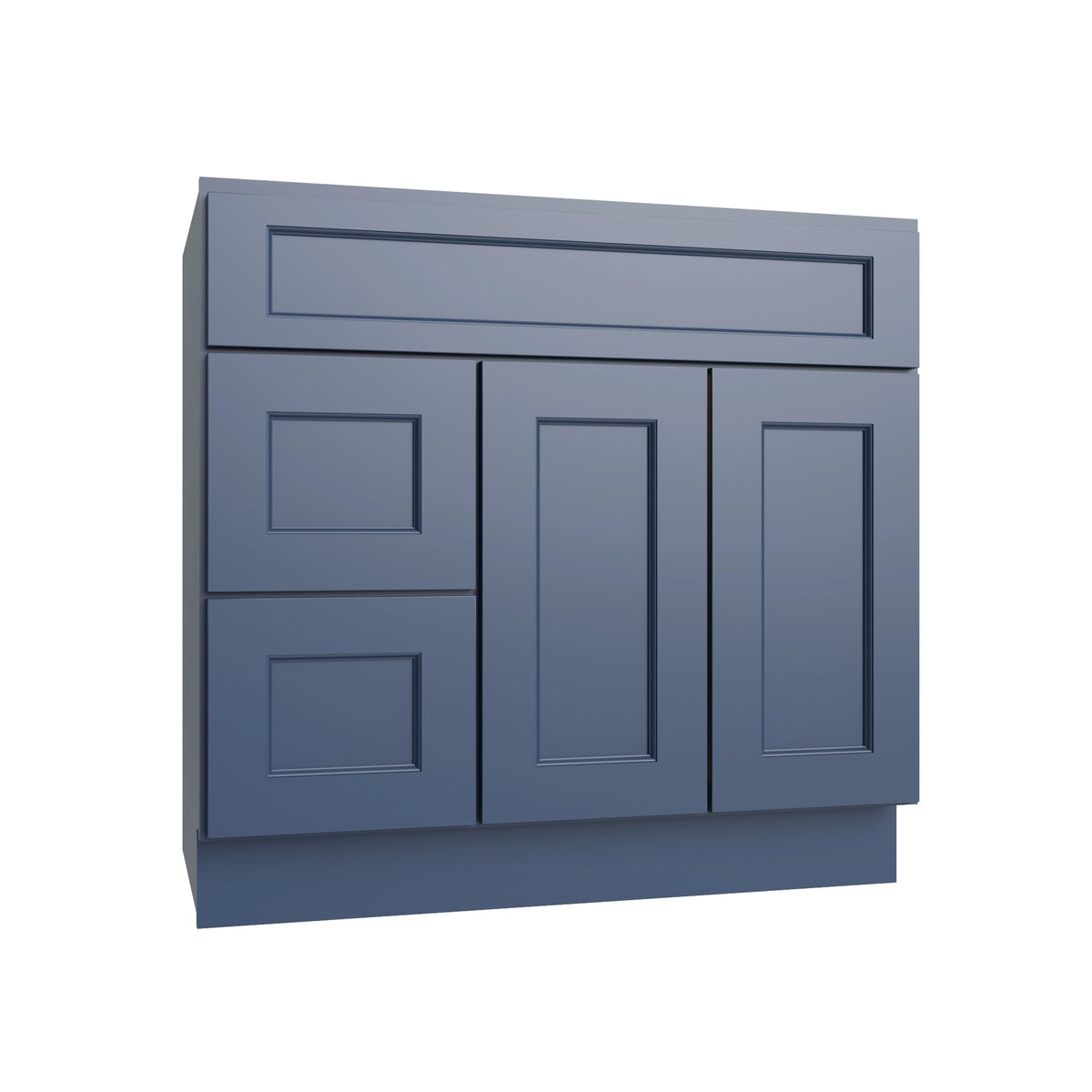 Metro Cove vanity sink base - left configuration, 36" W x 34.5" H x 21" D, ViaWood Cabinets item VSBDL36