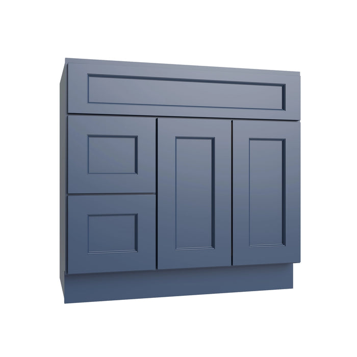 Metro Cove vanity sink base - left configuration, 36" W x 34.5" H x 21" D, ViaWood Cabinets item VSBDL36