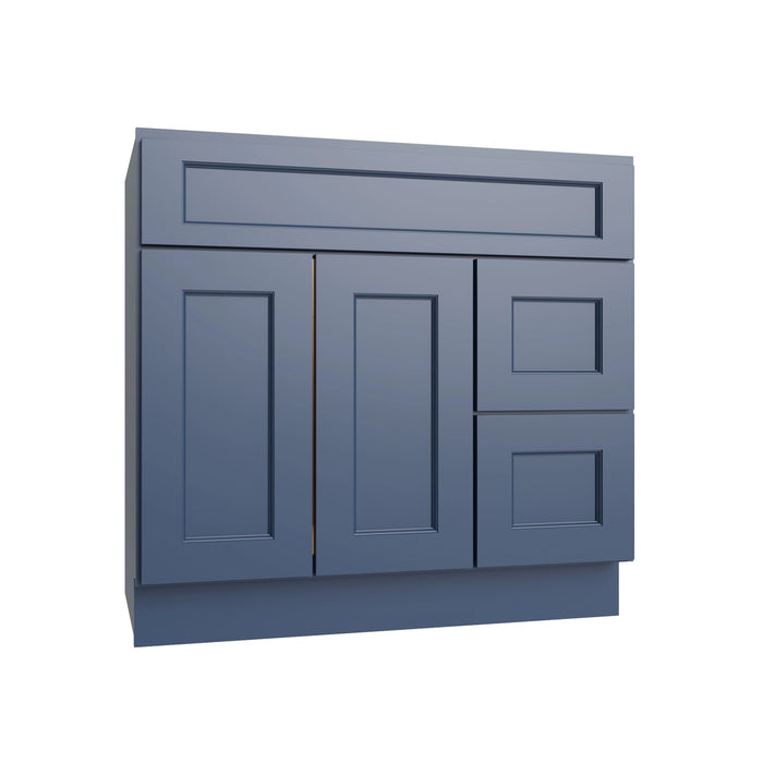 Metro Cove vanity sink base - right configuration, 36" W x 34.5" H x 21" D, ViaWood Cabinets item VSBDR36