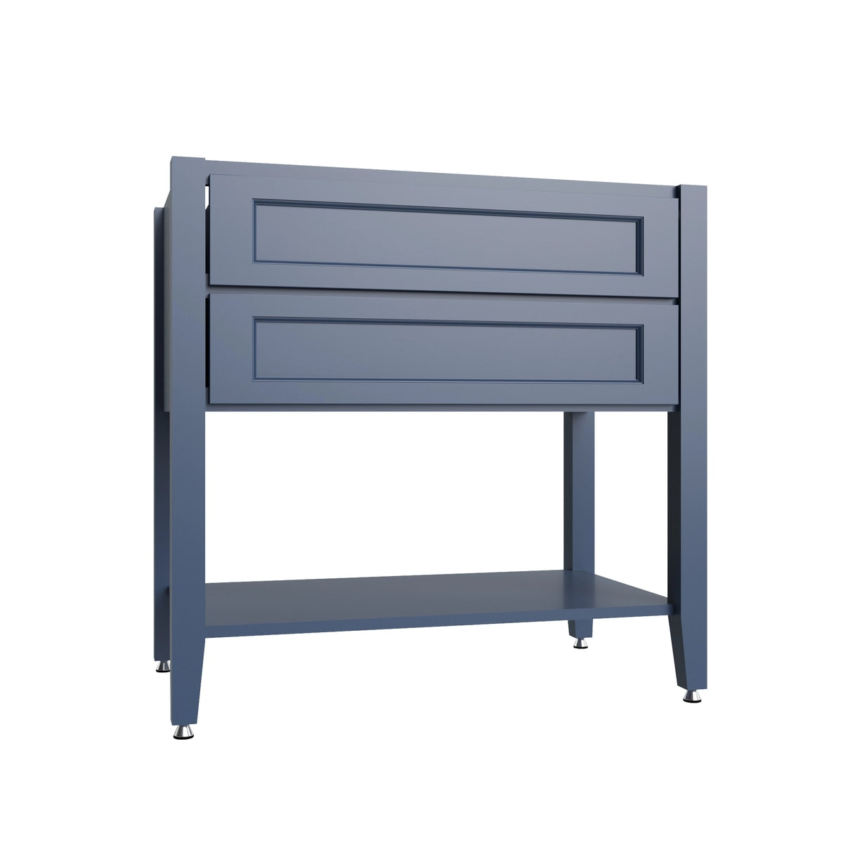 Metro Cove open shelf vanity sink base, 36" W x 34.5" H x 21" D, ViaWood Cabinets item VSBOS36