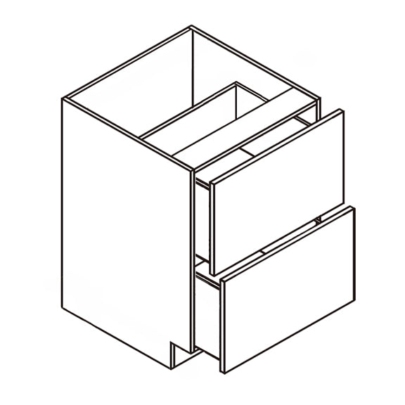 Unfinished Euro White Oak Double Drawer Base Cabinet - 24 W x 34.5 H x 24 D (Item UWO-BASE-DOUBLEDRAWERBASECABINET-24WX345HX24D), 24" W x 34.5" H x 24" D, ViaWood Cabinets