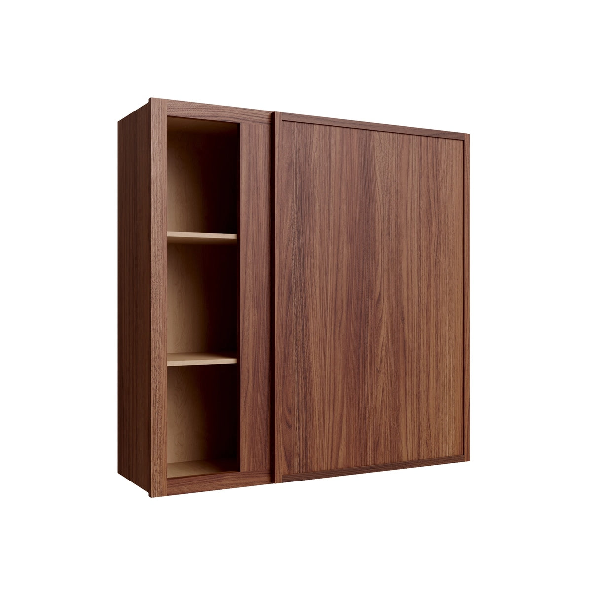 Studio Walnut blind wall cabinet, 36" W x 36" H x 12" D, ViaWood Cabinets item BW3636