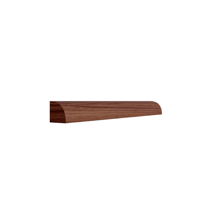 Studio Walnut shoe molding, 96" W x 0.6875" H x 0.6875" D, ViaWood Cabinets item SHOE