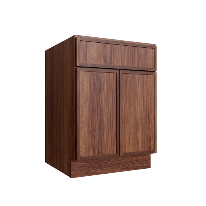 Studio Walnut double door vanity, 30" W x 34.5" H x 21" D, ViaWood Cabinets item V30