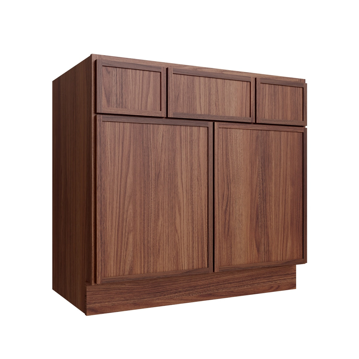 Studio Walnut vanity sink base, 36" W x 34.5" H x 21" D, ViaWood Cabinets item VSB36